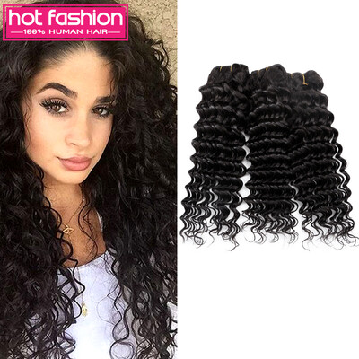 

Hot Fashion Hair Company 8A Unprocessed Virgin Deep Wave Hair 3 Bundles Wet And Wavy Virgin Brazilian Hair Deep Wave Free Shipping