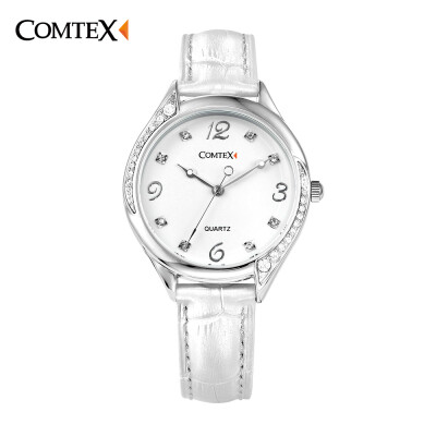 

Comtex Brand Fashion Women Wrist Watch With White Dial Analogue Display Ladies Watch Waterproof Quartz Watch