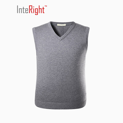 

INTERIGHT Full Wool Men Business Business Hair Vest Gray 175/92
