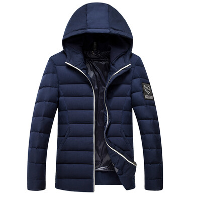 

Antarctic men's hooded down jacket fashion Korean version of the armband 90 white duck down jacket warm jacket 1901 Tibetan green 2XL