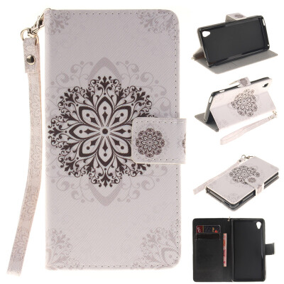 

Datura flowers Design PU Leather Flip Cover Wallet Card Holder Case for SONY Xperia M4 Aqua