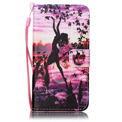 

Butterfly Girl Design PU Leather Flip Cover Wallet Card Holder Case for SAMSUNG A510