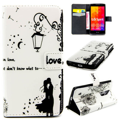 

Lovers&dandelion Design PU Leather Flip Cover Wallet Card Holder Case for LG Spirit H422