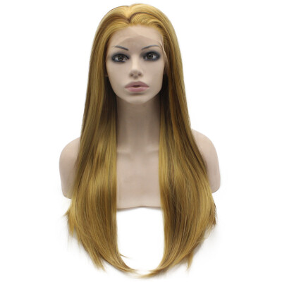 

Iwona Synthetic Hair Lace Front Long Stright Blonde Brown Mix Wig