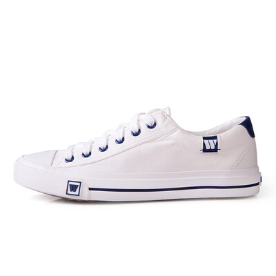 

Backrest warrior men&women spring&summer new canvas shoes men&women low to help couples small white shoes lace shoes casual shoes students flat floor shoes canvas WXY-709 white 38