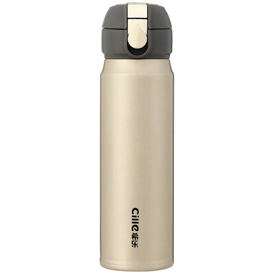 

Jingdong Supermarket] Xileu insulation cup 450ml office cup sports cup stainless steel vacuum insulation Cup anti-drop shells straight drink cup XB-16202 soil Hao gold