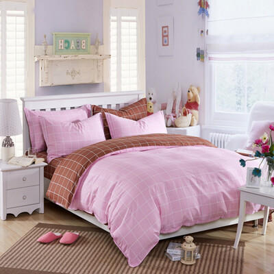 

Bejirog four-piece cotton IKEA Style Bedding Kit Haishengge Powder Coffee 15m Bed 18m Bed Applicable