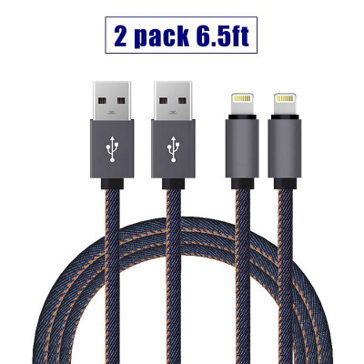 

2pcs 6ft Lightning Cable Charging Cord for Apple ,Denim Apple USB Cable Usb2.0 Data Sync Cable for Apple