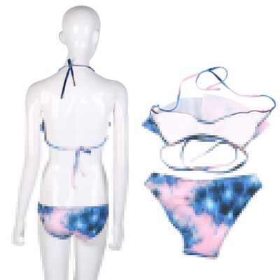 

Цветные цветочные печати Bikinis Набор для женщин Push Up проложенный купальники бикини