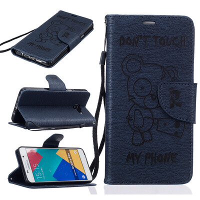 

Blue Bear Embossed PU Leather Wallet Case Classic Flip Cover with Stand Function and Credit Card Slot for SAMSUNG Galaxy A5 2016