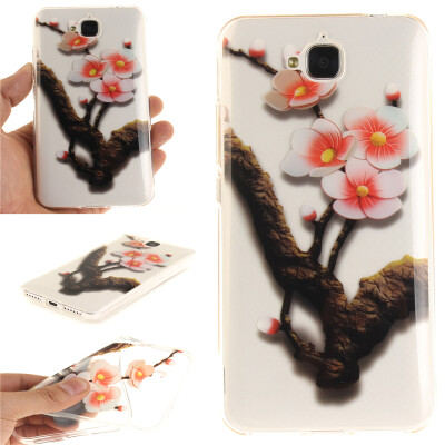 

Four plum blossoms Pattern Soft Thin TPU Rubber Silicone Gel Case Cover for HUAWEI enjoy 5