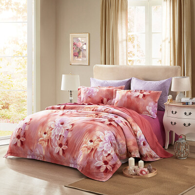 

LUOLAI brushed cotton print bed setbed kit duvet coverbed sheetpillowcase
