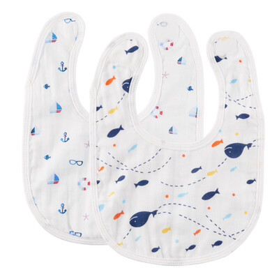 

Cotton era baby gauze mouth bibs baby bibs 22x30cm Sailing swim ring whale 2 bag