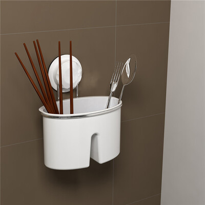 

Jingdong supermarket music stickers LOTI bathroom racks multi-function sucker storage rack kitchen chopsticks tube 83010