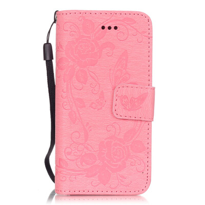 

Pink Butterfly PU Leather Flip Cover Wallet Card Holder Case for IPHONE 5