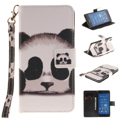 

Panda Design PU Leather Flip Cover Wallet Card Holder Case for SONY Xperia Z3