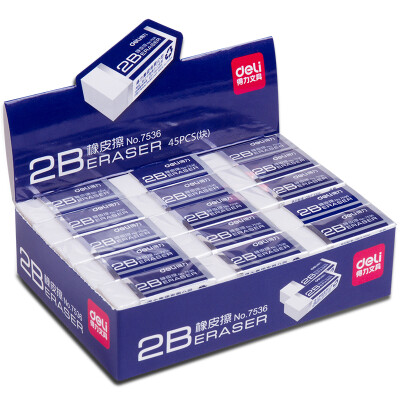 

Deli 7536 exam art office 2B eraser 45 loaded white 42 17 10mm block