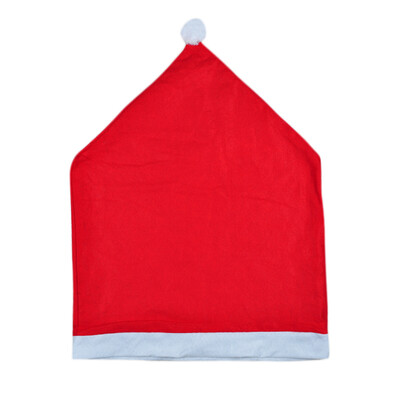 

4PCS Christmas House Hat Chair Covers Set Decor Christmas Holiday Festive Soft Red and White Fabric Santa Hat Christmas Chair 4601