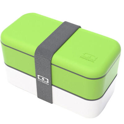 

【Jingdong Supermarket】 Monbento original double-layer sub-microwave oven lunch box Japanese lunch box green 1200 02 105