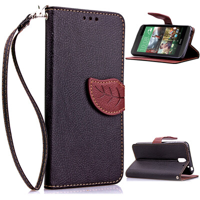 

Black Design PU Leather Flip Cover Wallet Card Holder Case for HTC Desire 610