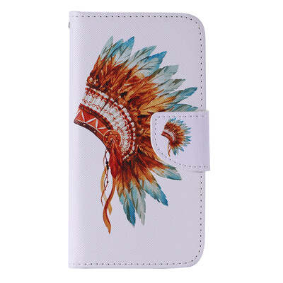 

Indian Hat Design PU Leather Flip Cover Wallet Card Holder Case for SAMSUNG S7