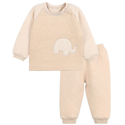 

Xin Song baby color cotton warm sets of sets of newborns autumn and winter warm color cotton underwear shirt pants suit shallow card its small like D058D66