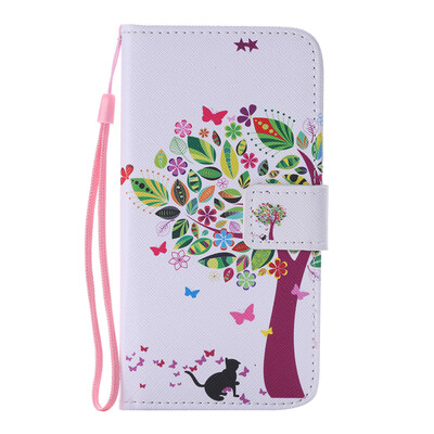 

Дизайн дерева и кошки Кожа PU Кожаный флип-обложка Чехол для карты SAMSUNG J510 J52016