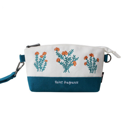 

Flowers princess faint fragrance embroidery printing art Messenger bag single shoulder canvas 1602SDX008 malachite green
