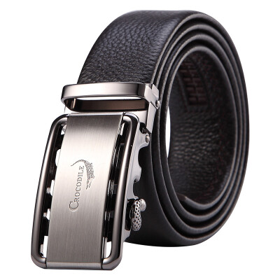 

Crocodile Crocodile Men's Leather Cuff Buckle Casual Belt 13612104-01 Black