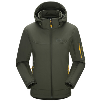 

El Monte ALPINT MOUNTAIN outdoor soft shell Jackets couple men&women fleece windproof warm soft shell clothing 620-004 army green S