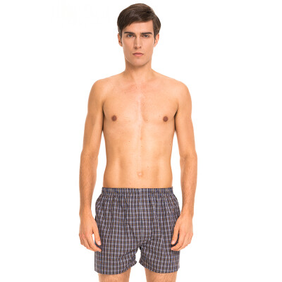 

Three guns men &39s cotton Arrow pants cotton yarn - dyed home leisure men&39 s shorts blue&yellow grid 3XL