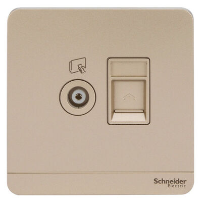 

Schneider (Schneider) switch socket phone computer socket panel is still a series of twilight gold