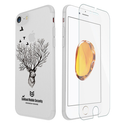 

[Shell фильм набор] ESCASE iPhone8 / 7 мобильный телефон случае защитный чехол мультфильм серии помощи отправить фильм для Apple 8 / 7plus мобильный телефон оленей король стиль