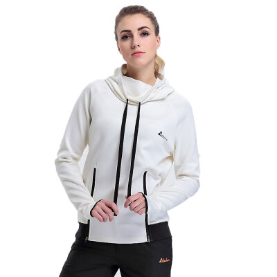 

Carlo (clothin) casual sweater couple outdoor sports solid color hood sets of sweater jacket CT13085 female rice white  code