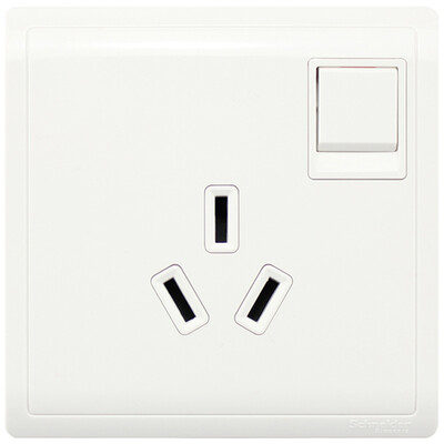 

Schneider switch socket socket panel 10A three-hole socket with switch Feng Shang series white