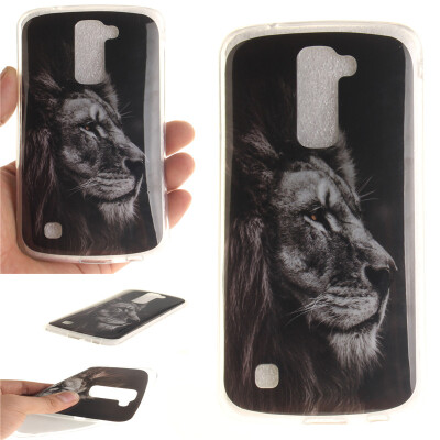 

Black lion Pattern Soft Thin TPU Rubber Silicone Gel Case Cover for LG K10