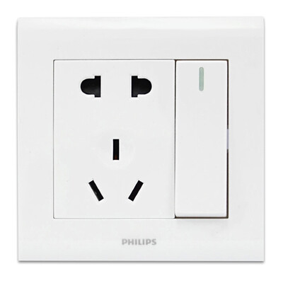 

Philips (PHILIPS) гнездовая панель с пятью отверстиями с одним открытым однополюсным сетевым выключателем 86 типа P3 слоновая кость