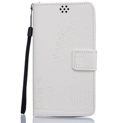 

White Lovers and Dandelion Style Embossing Classic Flip Cover with Stand Function and Credit Card Slot for LG G4