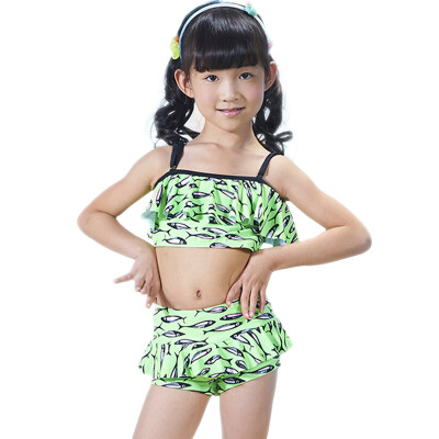 

Qiaohai (QIHAI) 6615-5 cute children swimsuit girls split two-piece Korean version of the hot spring swimwear  code