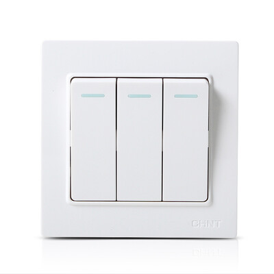 

Zhengtai CHNT socket panel switch socket three open single control Ya white 7L series NEW7-L00500