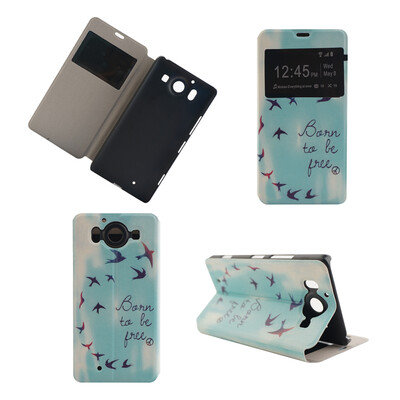 

Flying Birds Sky Design PU кожа флип Обложка Кошелек Карты Держатель чехол для Microsoft Lumia 950