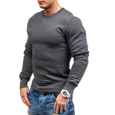 

Winter Sweatshirt Bottoming T-Shirt Mens Cotton Round Neck Slim Leisure Long Sleeve T-Shirt