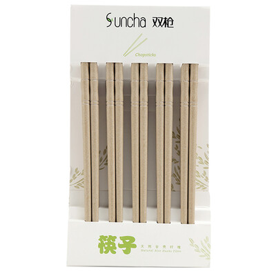 

Suncha chopsticks no paint no wax rice husk chopsticks stainless chopsticks 10 double installed DK7002