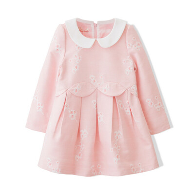 

Flossie Flordeer French children's clothing girl jacquard doll collar dress F6001 pink 110