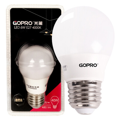 

Супермаркет] [Jingdong Po GOPRO светодиодные лампочки 6W 4000K естественный свет E27 большой винт