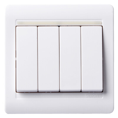 

Simon Electric simon N51042B four open double control 55 series 86 with fluorescent key switch socket elegant white