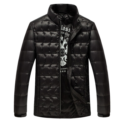 

Jingdong self] Antarctic men's down jacket 90 white duck down business business collar hit color warm down jacket 1908 black