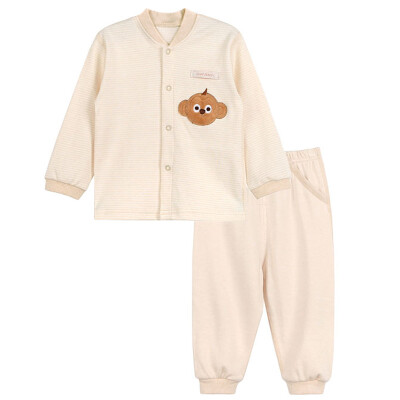 

Xin Song baby color cotton cardigan suit newborn spring and autumn color cotton underwear shirt pants suit shallow card its monkey C292D90