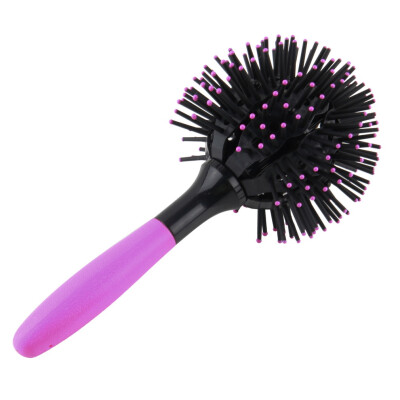 

3D Hair Brush Ball Style Blow Drying Detangling Salon Heat Resistant Comb New Pink&Black