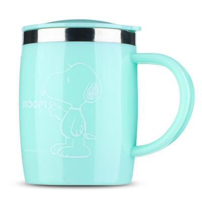 

【Jingdong Supermarket】 Snoopy SNOOPY children's insulation cup cute cup 304 stainless steel 420ml green